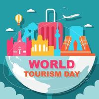 Madrid Spain, World Tourism Day Illustration vector