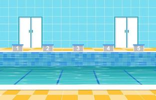 Swimming Pool with Lanes and Lane Markers vector