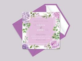 beautiful floral wedding invitation card template vector