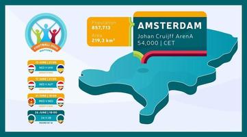 netherlands isometric football map vector