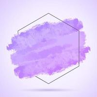 Abstract background with hand painted grunge stroke and hexagonal frame vector