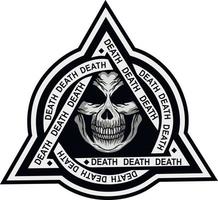 Signo militar con calavera en triángulo, camisetas de diseño vintage grunge vector