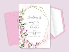 hermosas tarjetas de invitación de boda florales dibujadas a mano vector