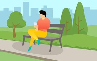 Man Sitting on Bench vector