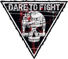 Signo militar con calavera en triángulo, camisetas de diseño vintage grunge vector
