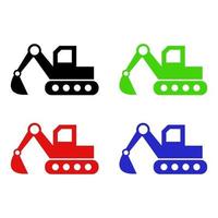 Set Of Excavator On White Background vector