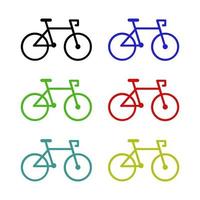 Juego de bicicletas sobre fondo blanco. vector