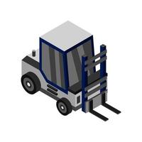 Isometric Forklift On White Background vector