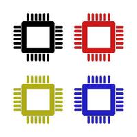 Microchip Set On White Background vector