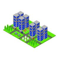 Isometric City On White Background vector