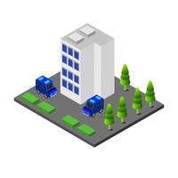 Isometric Building On White Background vector