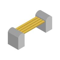 Isometric Bench On White Background vector