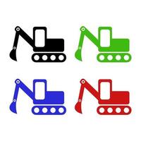 Set Of Excavator On White Background vector