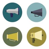 Set Of Megaphones On White Background vector