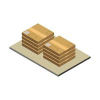 Isometric Boxes On Table On White Background vector