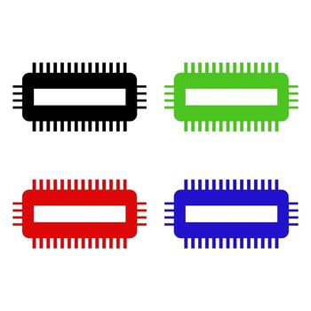 microchip en fondo blanco vector