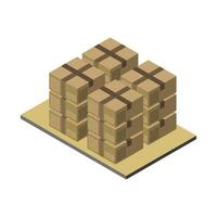 Isometric Boxes On Table On White Background vector