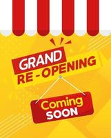 grand reopening banner, with coming soon label
