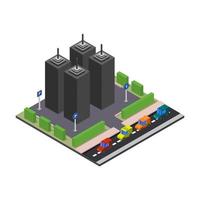 Isometric City On White Background vector