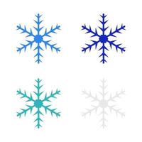 Snowflake Set On White Background vector