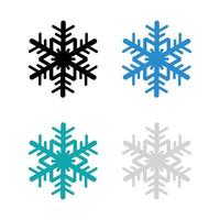 Snowflake Set On White Background vector