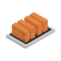 Isometric Boxes On Table On White Background vector