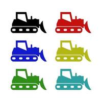 Set Of Excavator On White Background vector