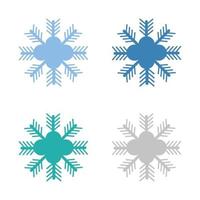 Snowflake Set On White Background vector