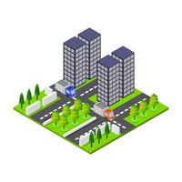 Isometric City On White Background vector