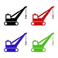 Set Of Cranes On White Background vector