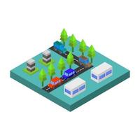 Isometric Road On White Background vector