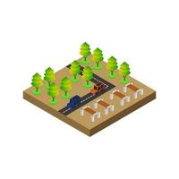 Isometric Road On White Background vector