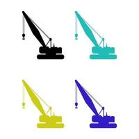 Set Of Cranes On White Background vector