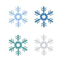 Snowflake Set On White Background vector