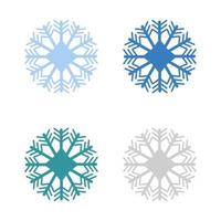 Snowflake Set On White Background vector