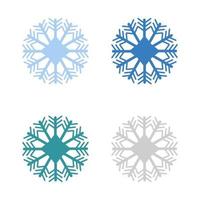 Snowflake Set On White Background vector