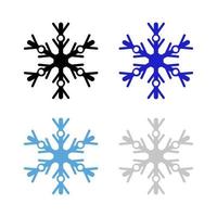 Snowflake Set On White Background vector