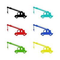 Set Of Cranes On White Background vector