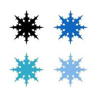 Snowflake Set On White Background vector