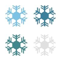 Snowflake Set On White Background vector