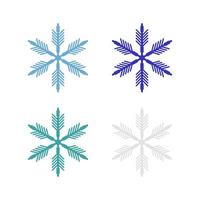 Snowflake Set On White Background vector