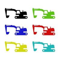 Set Of Excavator On White Background vector