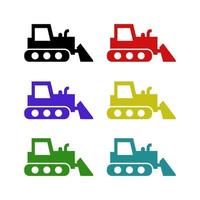 Set Of Excavator On White Background vector