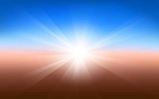 Sunburst on Horizon Illustration vector