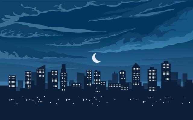 Vector City Night Illustration