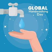 Global handwashing day banner vector