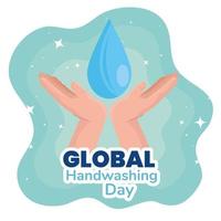 Global handwashing day banner vector