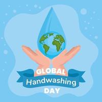 Global handwashing day banner vector