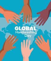 Global handwashing day banner vector