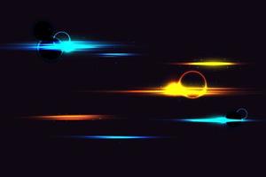 Lens flares with streaking distortion. Transparent light effect. Vector illustration